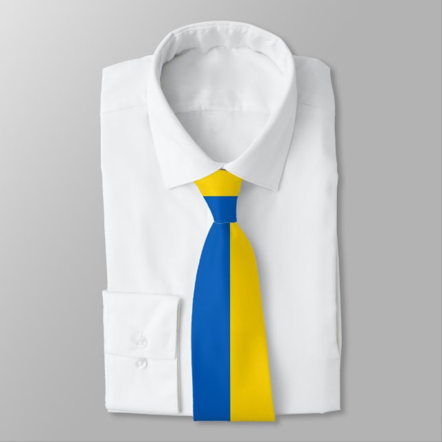 Ukraine Flaggen Farben blau und gelb Krawatte (Gebunden)