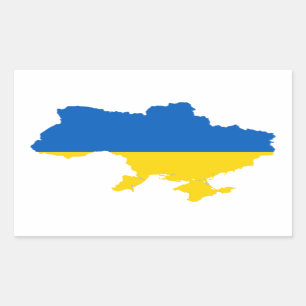 Ukraine-Flaggen-Karte Rechteckiger Aufkleber