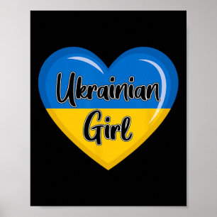 Ukraine-Flaggen-Shirt für Frauen Ukrainisches Mädc Poster