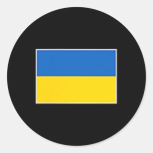 Ukraine-Flaggen-T-Shirt Frauen Männer Linke Brust Runder Aufkleber