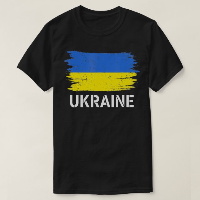 Ukraine Flaggenartikel für Ukrainer, Amerikaner T-Shirt (Design vorne)