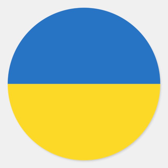 Ukraine Flaggenblau Gelb ukrainische Solidarität Runder Aufkleber (Vorderseite)