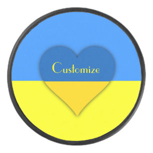 Ukraine Flaggenblau-Gelber Thunder_Cove Eishockey Puck