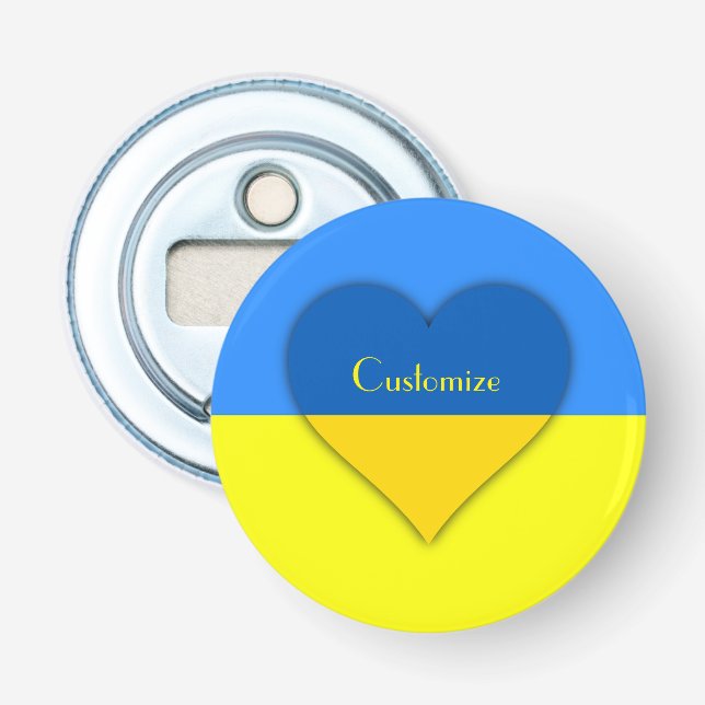 Ukraine Flaggenblau-Gelber Thunder_Cove Flaschenöffner (Vorderseite)
