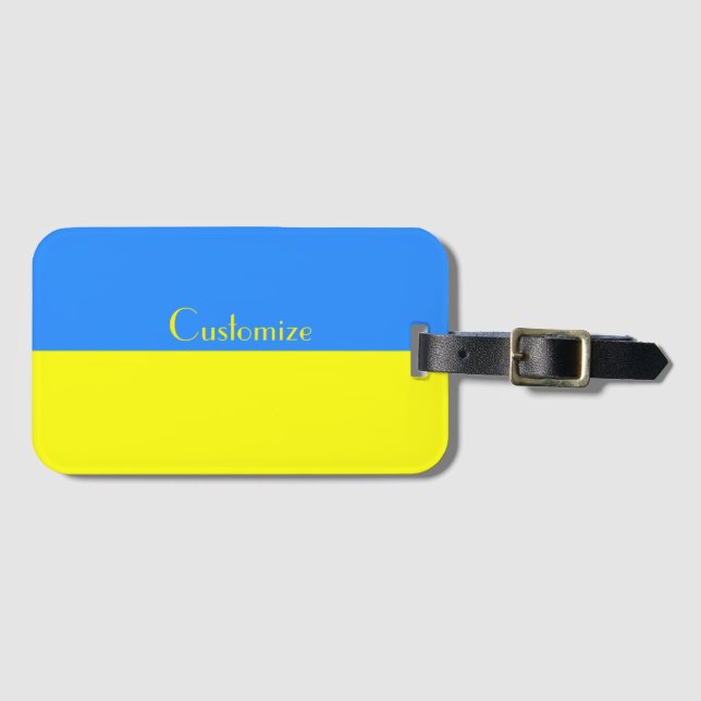 Ukraine Flaggenblau-Gelber Thunder_Cove Gepäckanhänger (Vorderseite (Horizontal))