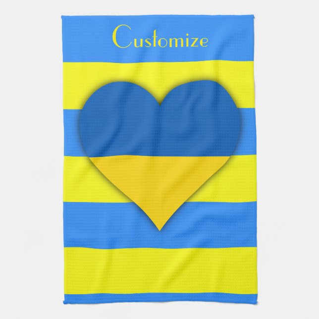 Ukraine Flaggenblau-Gelber Thunder_Cove Geschirrtuch (Vertikal)