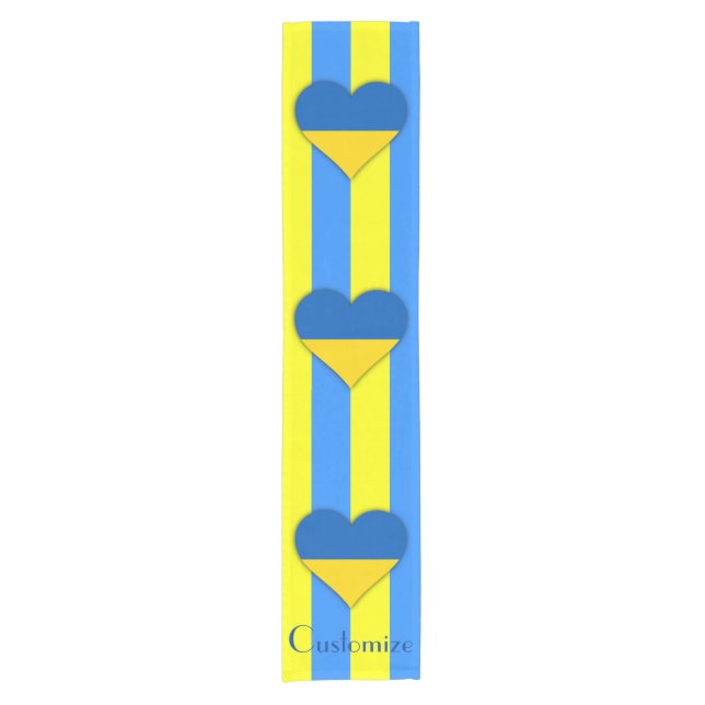 Ukraine Flaggenblau-Gelber Thunder_Cove Kurzer Tischläufer (Vorderseite)
