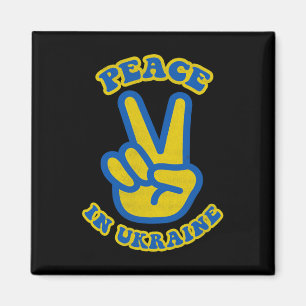 Ukraine-Flaggenfarben Zwei Finger Friedenszeichen Magnet
