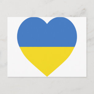Ukraine-Flaggenherz Postkarte