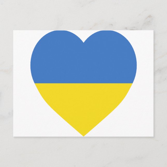 Ukraine-Flaggenherz Postkarte (Vorderseite)