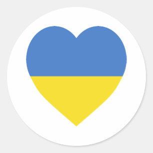 Ukraine-Flaggenherz Runder Aufkleber