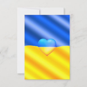 Ukraine-Flaggenkarte Herz Unterstützung Freiheit Dankeskarte