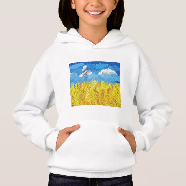 Ukraine Flaggenlandschaft Hoodie (Vorderseite)