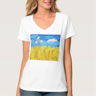 Ukraine Flaggenlandschaft T-Shirt