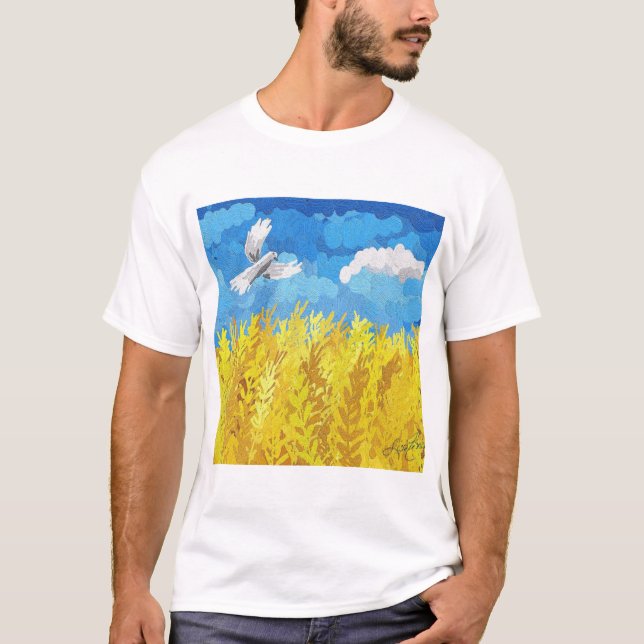 Ukraine Flaggenlandschaft T-Shirt (Vorderseite)