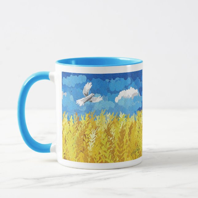 Ukraine Flaggenlandschaft Tasse (Links)