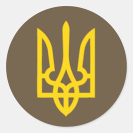 Ukraine Flaggensymbol Volodymyr Zelensky Ukrainisc Runder Aufkleber