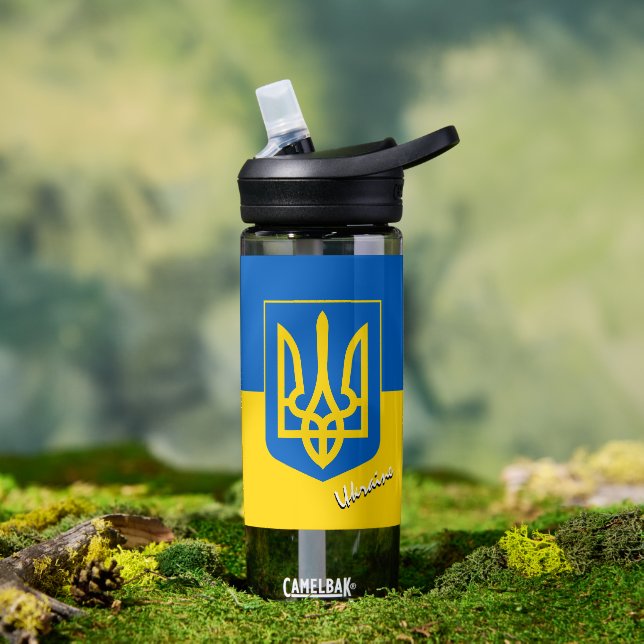 Ukraine-Flasche, patriotische ukrainische Flagge Trinkflasche (Außenbereich)