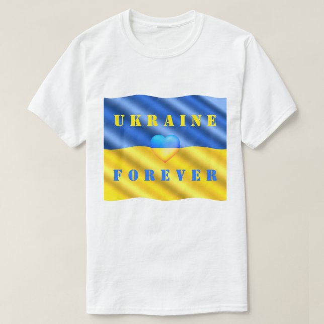 Ukraine Forever T - Shirt ukrainische Flaggenunter (Design vorne)
