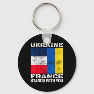Ukraine Frankreich steht hinter dir Französische U Schlüsselanhänger