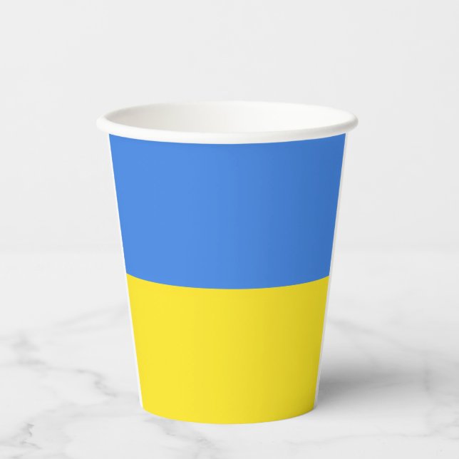 Ukraine - Frieden - ukrainische Flagge - Freiheit Pappbecher (Vorderseite)