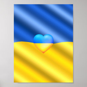 Ukraine - Frieden - ukrainische Flagge - Freiheit Poster