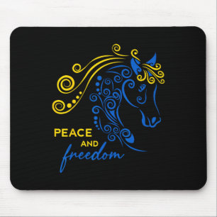 Ukraine Frieden Und Freiheit Ukrainische Pferdefla Mousepad