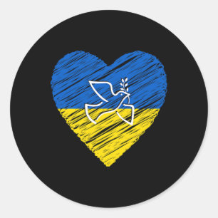 Ukraine Friedens Taube Liebe Stop Krieg Konflikt Runder Aufkleber