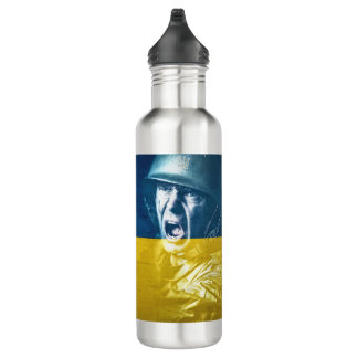 Ukraine Friedenssoldat im Krieg Edelstahlflasche