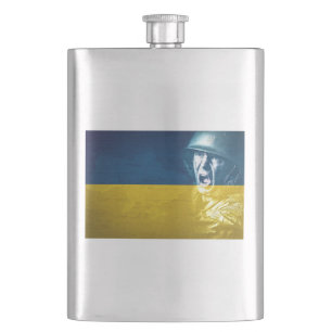 Ukraine Friedenssoldat im Krieg Flachmann