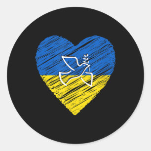 Ukraine Friedenstaube-Liebe beendet Kriegskonflikt Runder Aufkleber
