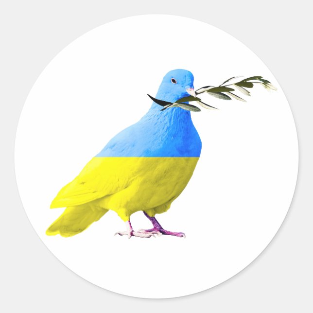 Ukraine - Friedenstruppe - ukrainische Flagge - Fr Runder Aufkleber (Vorderseite)