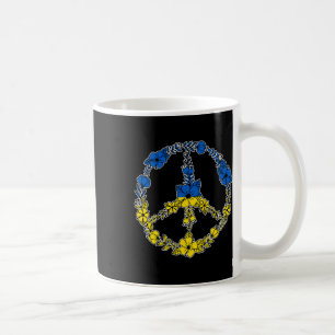 Ukraine Friedenszeichen Blumen in Blau und Gelb Uk Kaffeetasse