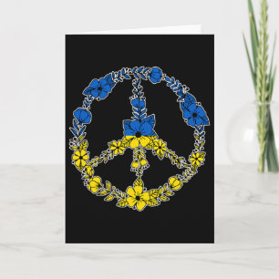 Ukraine-Friedenszeichen Blumen in Blau und Gelb Uk Karte