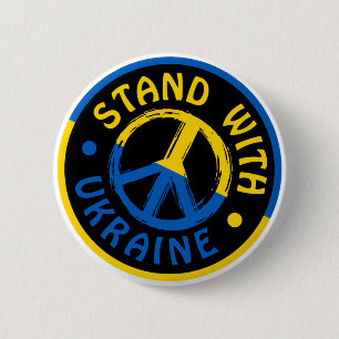 Ukraine - Friedenszeichen für Ukraine Button