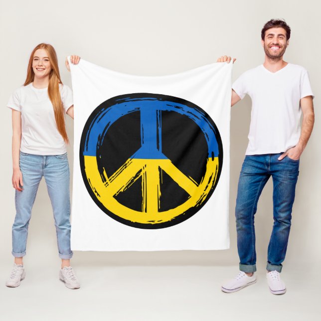 Ukraine - Friedenszeichen für Ukraine Fleecedecke (Beispiel)