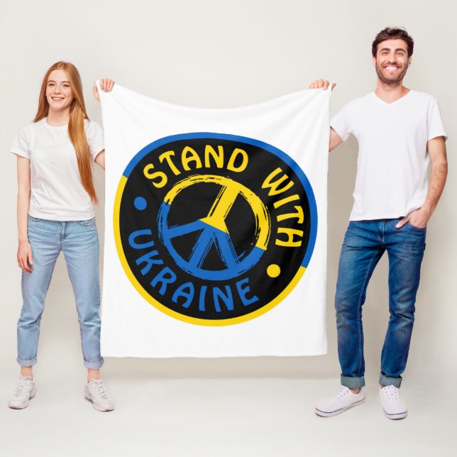 Ukraine - Friedenszeichen für Ukraine Fleecedecke (Beispiel)