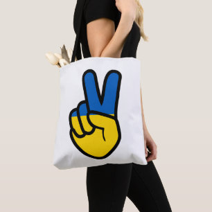 Ukraine Friedenszeichen mit Fahne der Ukraine Farb Tasche