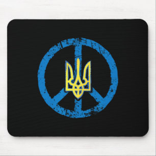 Ukraine-Friedenszeichen-Shirt Ukrainischer Tryzub Mousepad