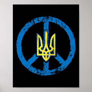 Ukraine-Friedenszeichen-Shirt Ukrainischer Tryzub Poster