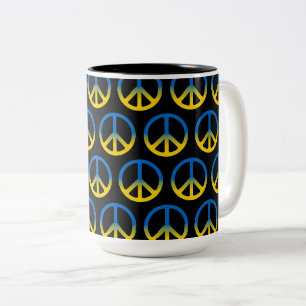 Ukraine Friedenszeichen Zwei-Tonen-Kaffee-Tasse Zweifarbige Tasse