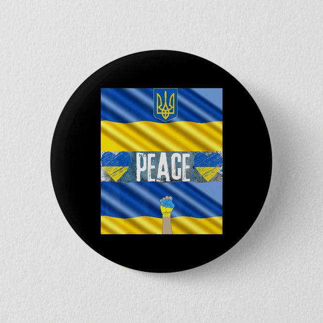Ukraine für Frieden steht für die Ukraine Stoppt W Button (Vorderseite)