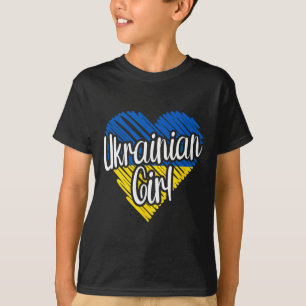 Ukraine für Mädchen Ukrainisches Herz Flagge für F T-Shirt