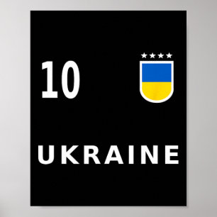Ukraine Fußball Nummer 10 # Zehn Fan Poster