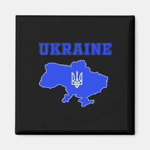 Ukraine Fußballmannschaft Ukr Karte Und Trident Tr Magnet