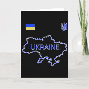 Ukraine-Fußballteam Ukr Karte und Dreizack-Trikot