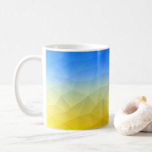 Ukraine gelb-blau geometrisches Maschenmuster Kaffeetasse