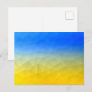 Ukraine gelb blaue geometrische Netzstruktur Postkarte