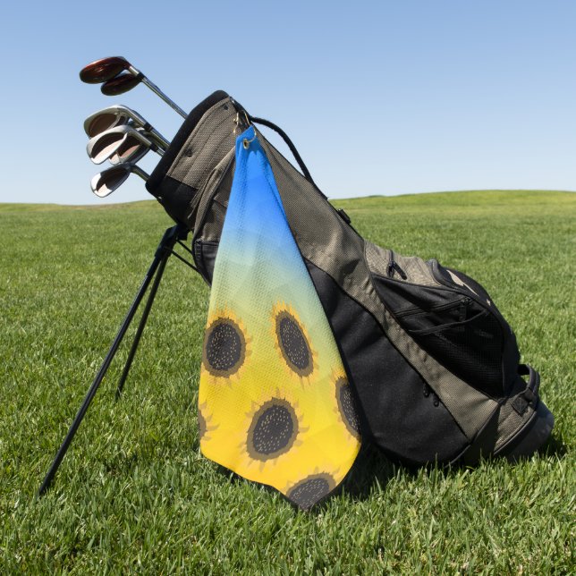 Ukraine Gelbe Geometrie Maschenmuster Blume Golfhandtuch (Gras)