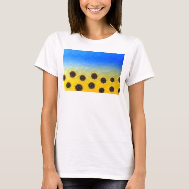 Ukraine Gelbe Geometrie Maschenmuster Blume T-Shirt (Vorderseite)